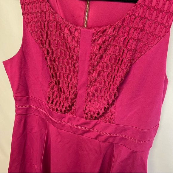 Torrid Fuschia Pink Sleeveless Lace Fit And Flare Midi Dress Plus Size 18 - Picture 6 of 14
